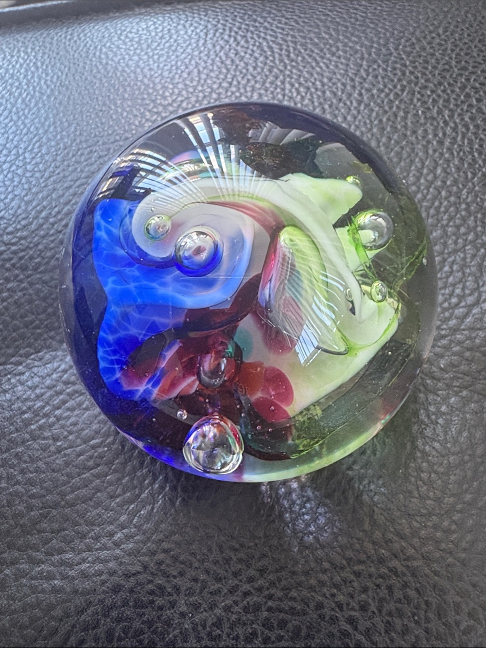 Handblown Glass Art Paperweight - Multicolor By Benjamin Moore, 2007